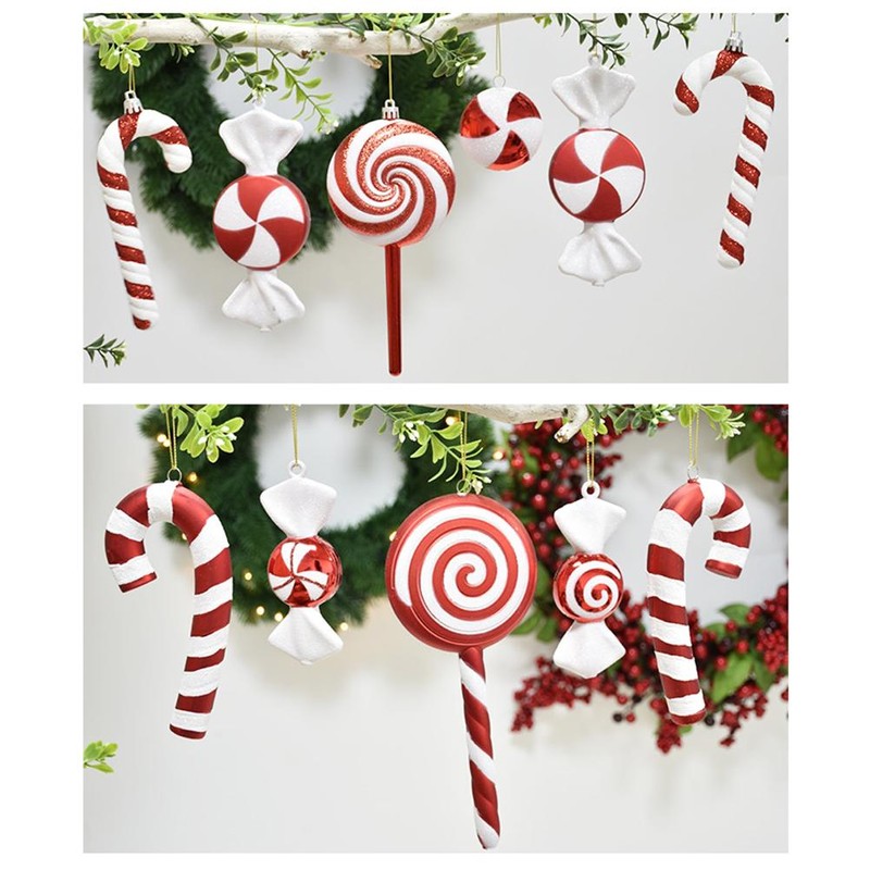 Red and White Lollipop Christmas Decorations Small Combinations Red and