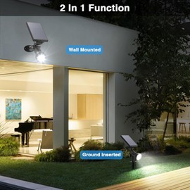 HRUUROO Outdoor Solar Spotlight, 30 LED Solar Outdoor Lights, Auto On/Off with 3 Modes, IP65 Waterproof Solar Lights Landscape Lighting Garden Wall Lights, Solar Lights 4Pack White