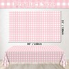 4 Pack Pink Gingham Tablecloths, Pink and White Checkered Tablecloths
