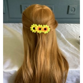 Alligator set of 2 large alligator clips embellished with sunflowers