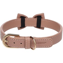 Flamingo NELA Rosé Bow Collar - M | 36-44cm x 20mm x 4mm - Quality Leather, Stylish and Practical - Ideal for Cocker Spaniel, Cavalier King Charles Spaniel, Miniature Schnauzer