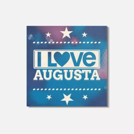 Unbranded I Love Augusta City United States Slogan 4'' X 4'' Square Wooden Coaster