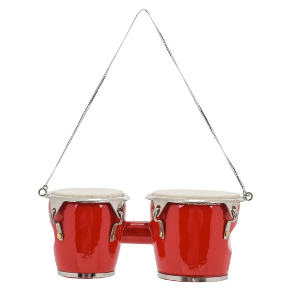 Broadway Gifts Co Double Red Conga 3.5 inch Wood and Brass Hanging Ornament