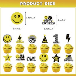 48 piezas de decoración para magdalenas One Happy Dude