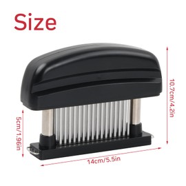 Meat tenderiser, meat tenderizer, meat tenderiser with 48 stainless steel needles, meat tenderiser made of 100% stainless steel, meat tenderiser with ultra-sharp blades, for steak, beef, pork