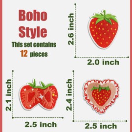 Boho Girly Iron On Patches, Cute Embroidery Applique Patch, DIY Decorative Heat Press Patches for Jeans Jackets Clothing Backpacks Hats (Boho4 12 Pcs)