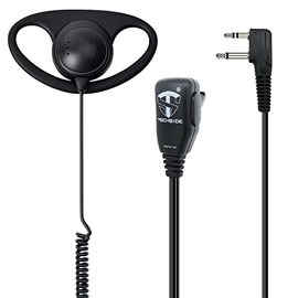 TechSide Midland D Shape 2 Pin PTT Headset | for Radio | Compatible with G7 Pro G8 G9 Pro M24 Plus M48 M99 G6 XT G7 XTR | Security Surveillance TV Recording