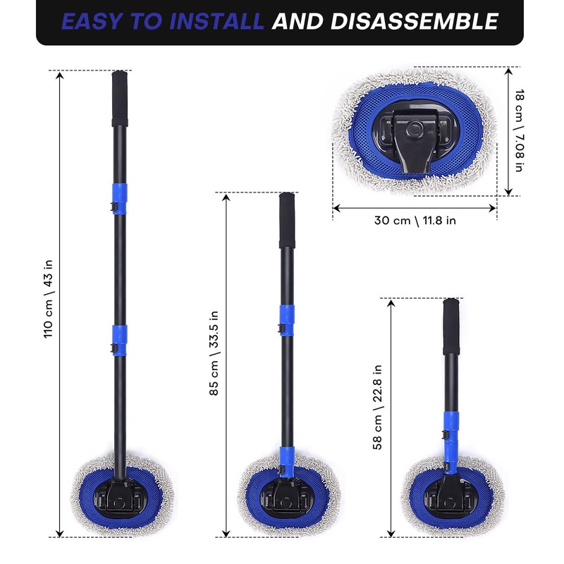 Ultimate Car Wash Brush with Long Handle | 15-Degree Curved