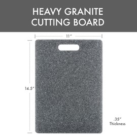 Dexas Superboard Cutting Board with Handle 11 x 14.5 inch Heavy Granite, Kitchen Prep Board, Dishwasher Safe, Non-Porous Poly Surface, Made in USA