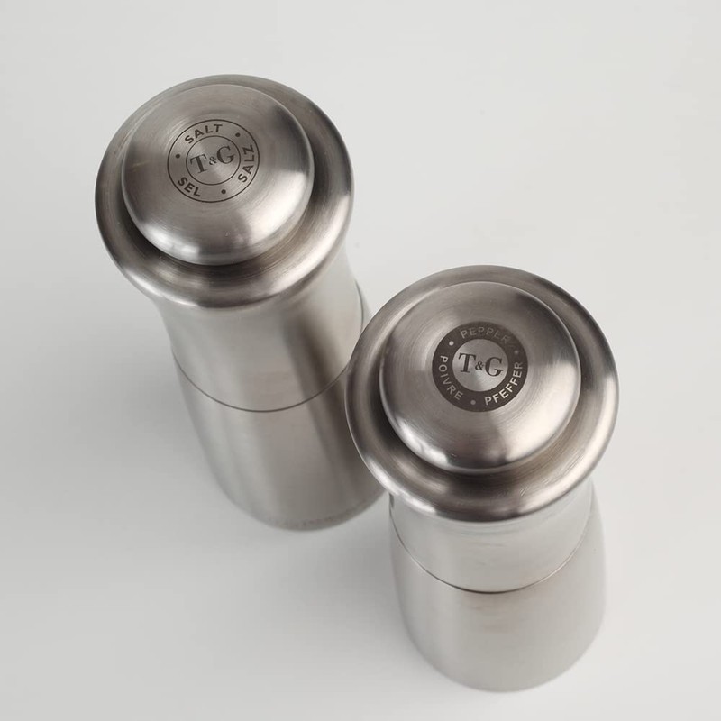 T&G CrushGrind Apollo Stainless Steel Salt Mill, 15 cm