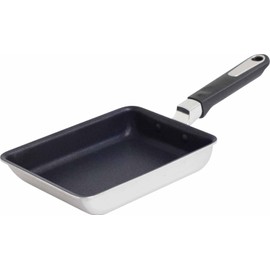 Urushiyama Metal Industrial Tamagoyaki 7.5 x 5.5 inches (19 x 14 cm), Induction Compatible, Made in Japan, Quattro Plus QTP-F19-14, Silver, PFOA Free