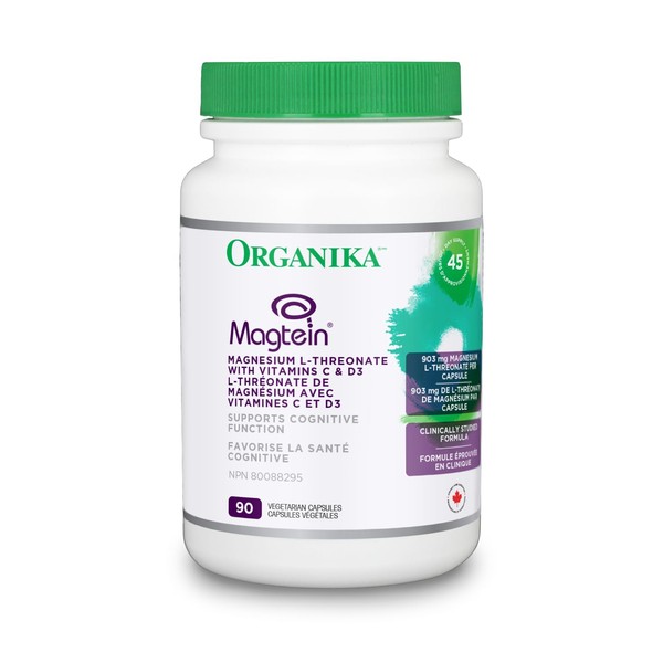 Organika Magtein - Magnesium L-Threonate with Vitamin C and D3