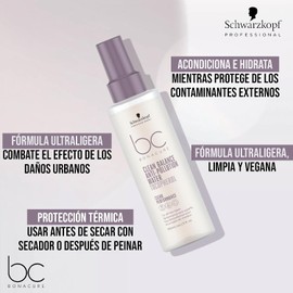BONACURE - Clean Balance Agua Anticontaminación 150 ml, Protege y Purifica el Cabello, Fórmula Líquida Ultraligera, con Tocoferol, Acondiciona e Hidrata, Protección Térmica y ante Contaminación