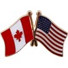 Canada and USA Metal Friendship Lapel Pin with Butterfly Clasp