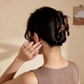 Pinzas de acetato para el pelo (paquete de 4) - Pinzas de mariposa medianas con sujeción segura para recogidos, pinzas de alta calidad y duraderas (7 x 4,2 cm)