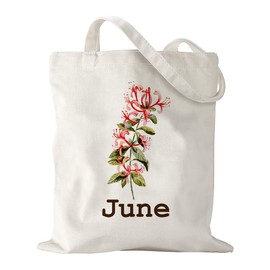 Women Gifts for Birthday, Birth Month Flower Tote Bag, Unique Bridal Party Gift Bridesmaid Wedding Tote Gift Best Friend Gift Honeysuckle Tote Bag Mother's Day Birthday Gifts for Women