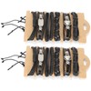 2Sets Adjustable Braided Bracelet Metal Inlaid Wristband Retro Style Cuff