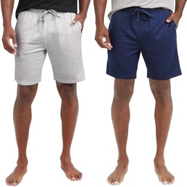 Eddie Bauer Men’s Comfort Fit Elastic Waistband with Outer Drawstring Lounge Short, 2 Pack (White,X-Large)