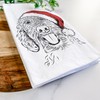 Inkopious Santa Dixie The Goldendoodle Tea Towel, Dishcloth, Dinner Napkin,