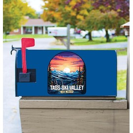 Taos Ski Valley Design B Souvenir Magnetic Mailbox Cover