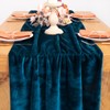 Socomi 2pcs Peacock Velvet Table Runner 20 x 120 Inches