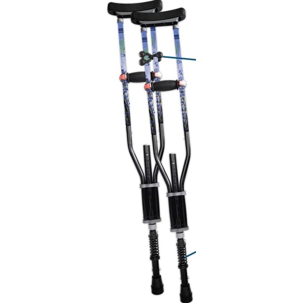 York Nordic - Spring Cushion Crutches Perfect for Sports Injuries