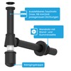 Bächlein Universal Cup Siphon for Washbasins and Washbasins (Matt Black),