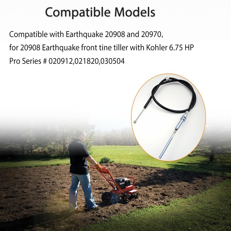 30588 Front Tine Tiller Cable - Compatible with Earthquake 20908/20970