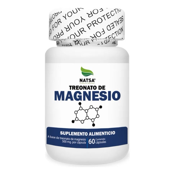 Treonato De Magnesio Natsa 60 Cápsulas, Calidad Premium