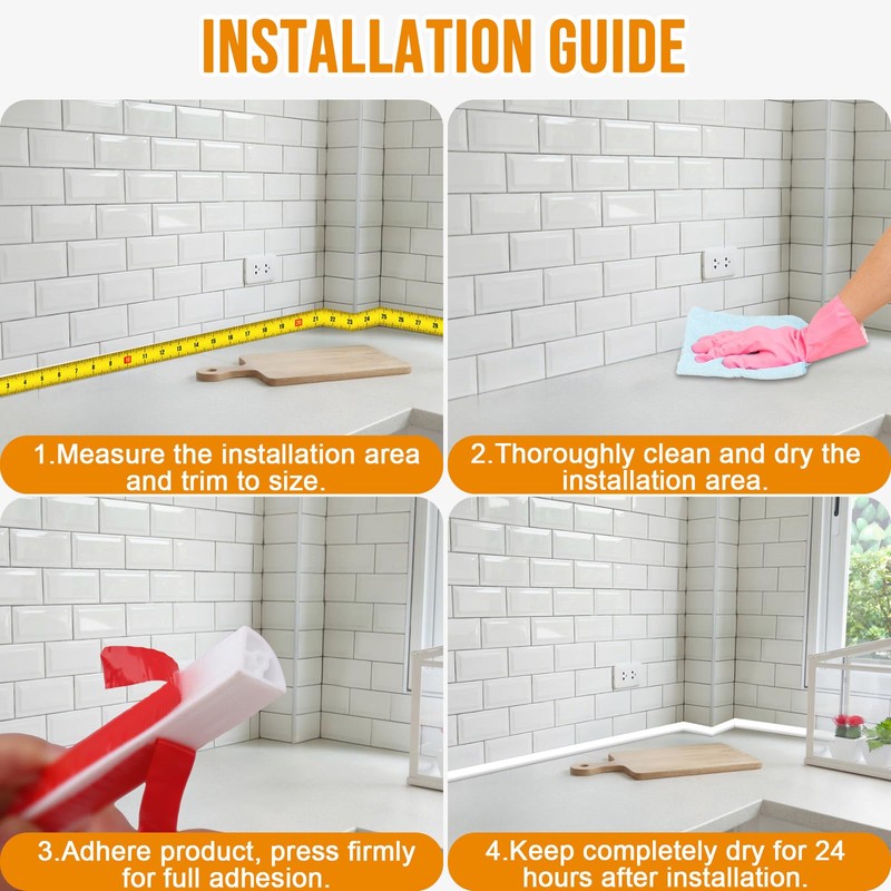 Flexible Quarter Round Molding Trim - 236in Waterproof Bendable Silicone
