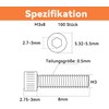 Dayalo Pack of 100 M3 x 8 Cylindrical Head Screws