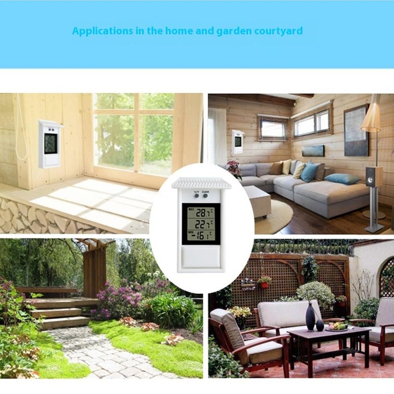 Garden Thermometer Outdoor Waterproof Digital Display Temperature Range 20-50 °C
