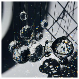 Pmnzdy 15 mm, 5 pieces, crystal ball prism, transparent sunshine catcher, hanging crystal rainbow pendant, window drop pendant, gift for garden, curtain, wedding decor, hanging ceiling lamp