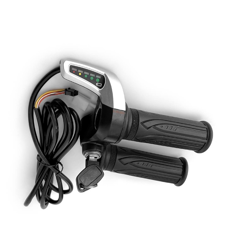 L-faster 24V/36V/48V Bike Throttle Grip Scooter Voltage Indicator Power Key