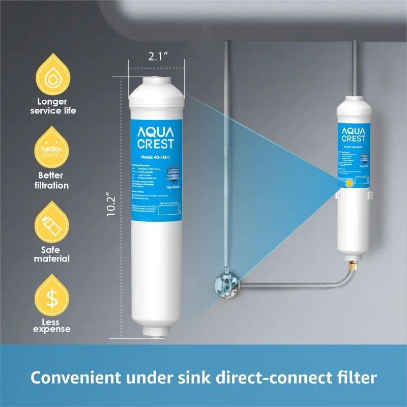 AQUA CREST 5KDC Under Sink Water Filtration System, NSF Certified,