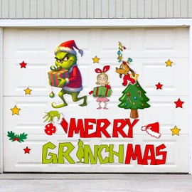 Christmas Prankster Magnets Garage Door Decorations - Merry Grinchmas Xmas Holiday Magnetic Car Refrigerator Kitchen Decor,23 PCS