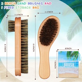 2 Pcs Sand Brush Sand Remover Surf Sand Off Brush with Bag Beach Accessories for Vacation, Beach Sports, Pets and More