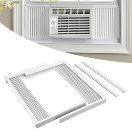 Forestchill Window Air Conditioner Side Panel with Frame, Fit Most 12,000 BTU Units, Room AC Accordion Filler Curtain Kit Replacement, Include Window AC Side Panels & Frames