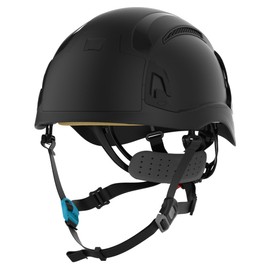 JSP EVO ALTA Skyworker Safety Helmet, Wheel Ratchet, Vented, Black, All-round impact protection, Industrial Climbing helmetmeeting EN 12492 with a 4-point chinstrap (ARC170-001-100)