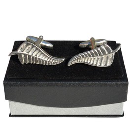 Whitecloud NZ New Zealand Silver Fern Cufflinks, Fern Frond Cufflinks Fern Cufflinks, Handmade, by William Sturt, in Fine Pewter