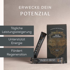 Ancient + Brave Ancient + Brave - Creatine+ 90g x15 Sachets - Premium Creatine Monohydrate Powder - 100% Micronized Creatine for Women - High Performance, Strength Building - Muscle Recovery, Cognition, Wellness