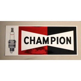 1968 CHAMPION SPARK PLUGS RARE VINTAGE ALUMINUM VINYL STICKER DECAL NOS 18-1/2"
