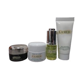 LA MER BEAUTY BAG SET  EYE CONCENTRATE, MOISTURIZING CREAM, RENEWAL OIL, MASK