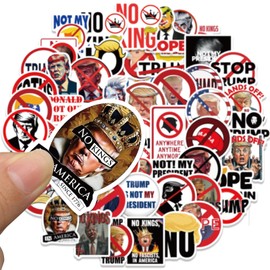 Anti Trump Stickers No Trump 55Pcs - No Kings Stickers Funny FDT Dump Trump Not My President Against Vinyl Self-Adhesive Decals - Easy Stick Removeable for Bumper Window Tumblers Water Bottles