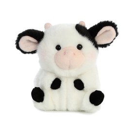Aurora® Playful Rolly Pet™ Daisy Cow™ Stuffed Animal - Compact Size for On-The-Go Fun - for Adults, Kids, Birthdays, and Anniversaries - White 5.5 Inches