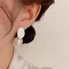 Forrylin Pearl Drop Earrings for Women with Silver Post, Geometric
