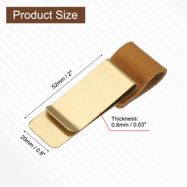 PATIKIL Pen Loop for Notebook, Brass Book Clip with Leather Pen Holder for Notebooks Journals Planner, Camel