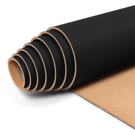 Linen Cork Board Roll Black 48" x 36", 1/4" Thick Large Fabric Covered Corkboard for Walls, ZHIDIAN Frameless Bulletin Board Non-Adhesive Colored Cork Board for Office Decor