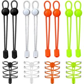 4 Pares Cordones Elasticos para Tenis, Agujetas Elasticas, Ajustables con Sistema de Cierre Rápido, Deportivos de Agujetas Elásticos Unisex, Mejor Opcion para Practicar Correr Ciclismo y Handicapped