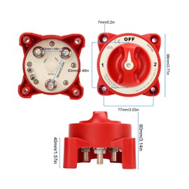 Keenso Interruptor de Desconexión de Batería, Aislador de Corte de Energía, 3 Niveles, 350A, 32V para Barco Marino RV